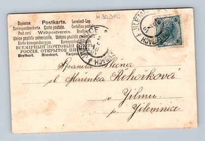 Pohlednice milostný flirtovní motiv s textem (M30380)