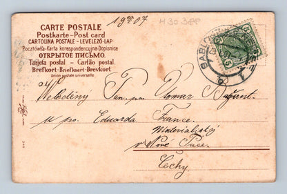 Pohlednice žena s motýly secese 1904 (M30388)