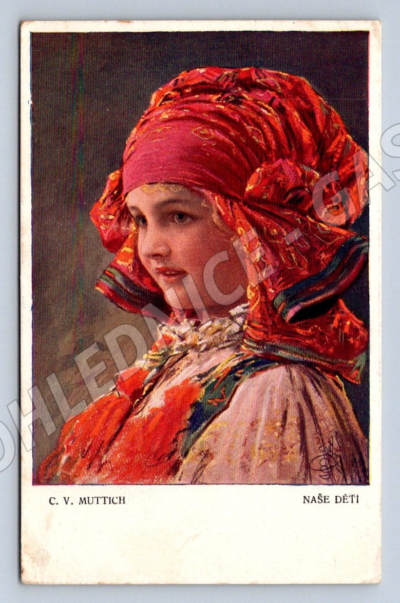 Postcard girl in traditional costume 1916 CV Muttich (M3039)