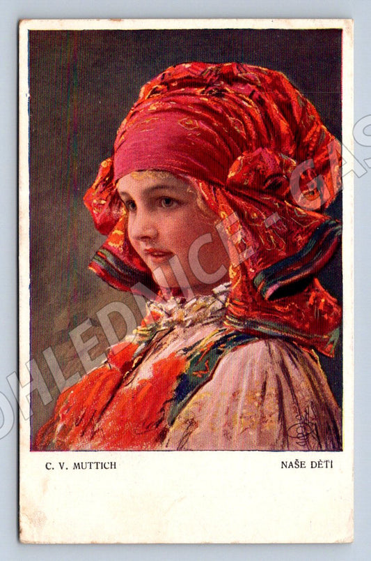 Postcard girl in traditional costume 1916 CV Muttich (M3039)