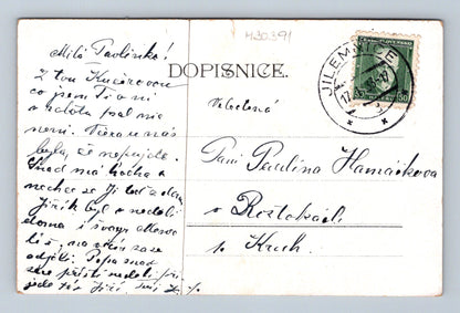 Pohlednice ilustrace dívka květiny 1950 (M30391)