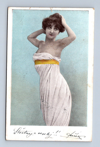 Pohlednice ležící žena umělecký akt 1910 (M30393)
