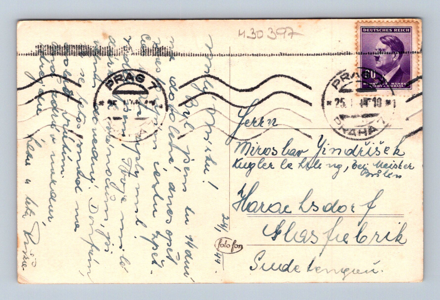 Pohlednice Praha zimní krajina 1941 (M30397)