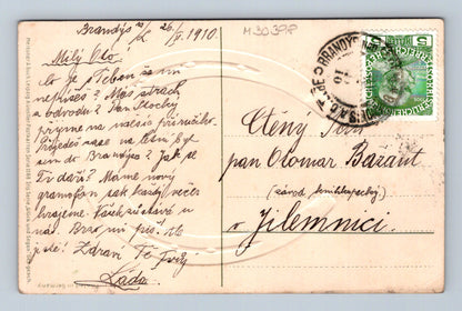 Pohlednice Brandýs n/L. motiv štěstí 1910 (M30398)