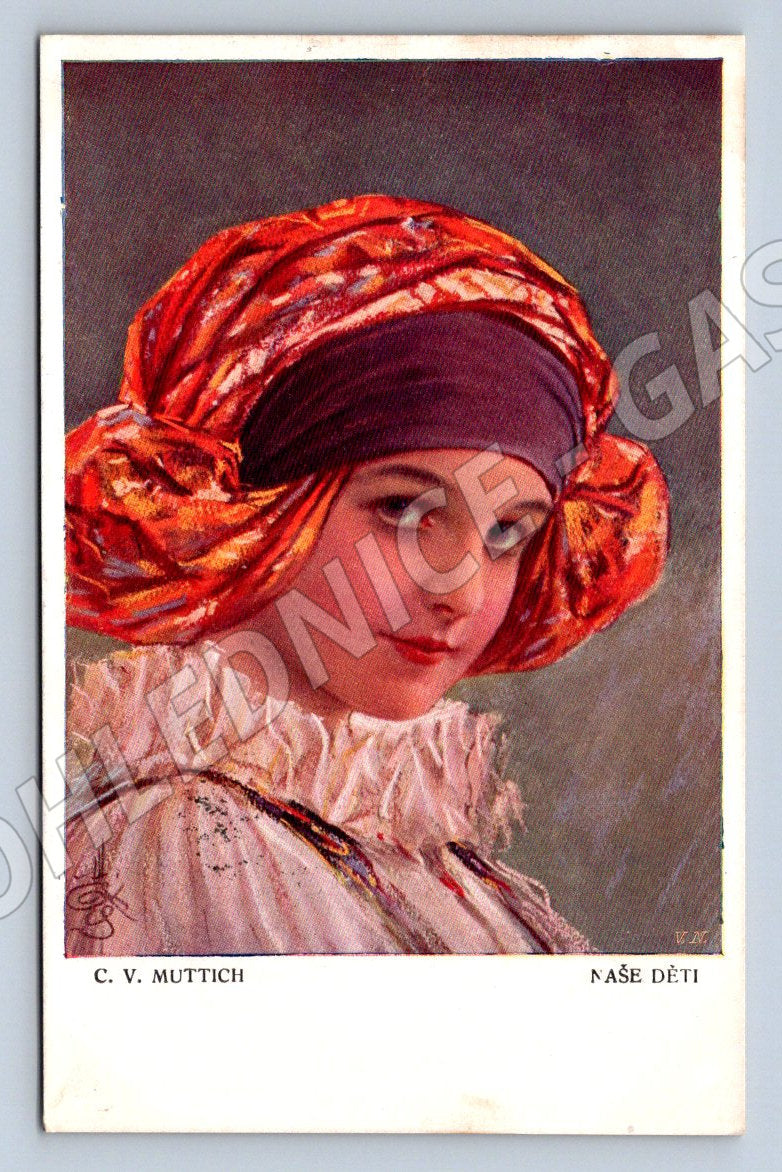 Postcard girl in traditional costume 1916 (M3040)