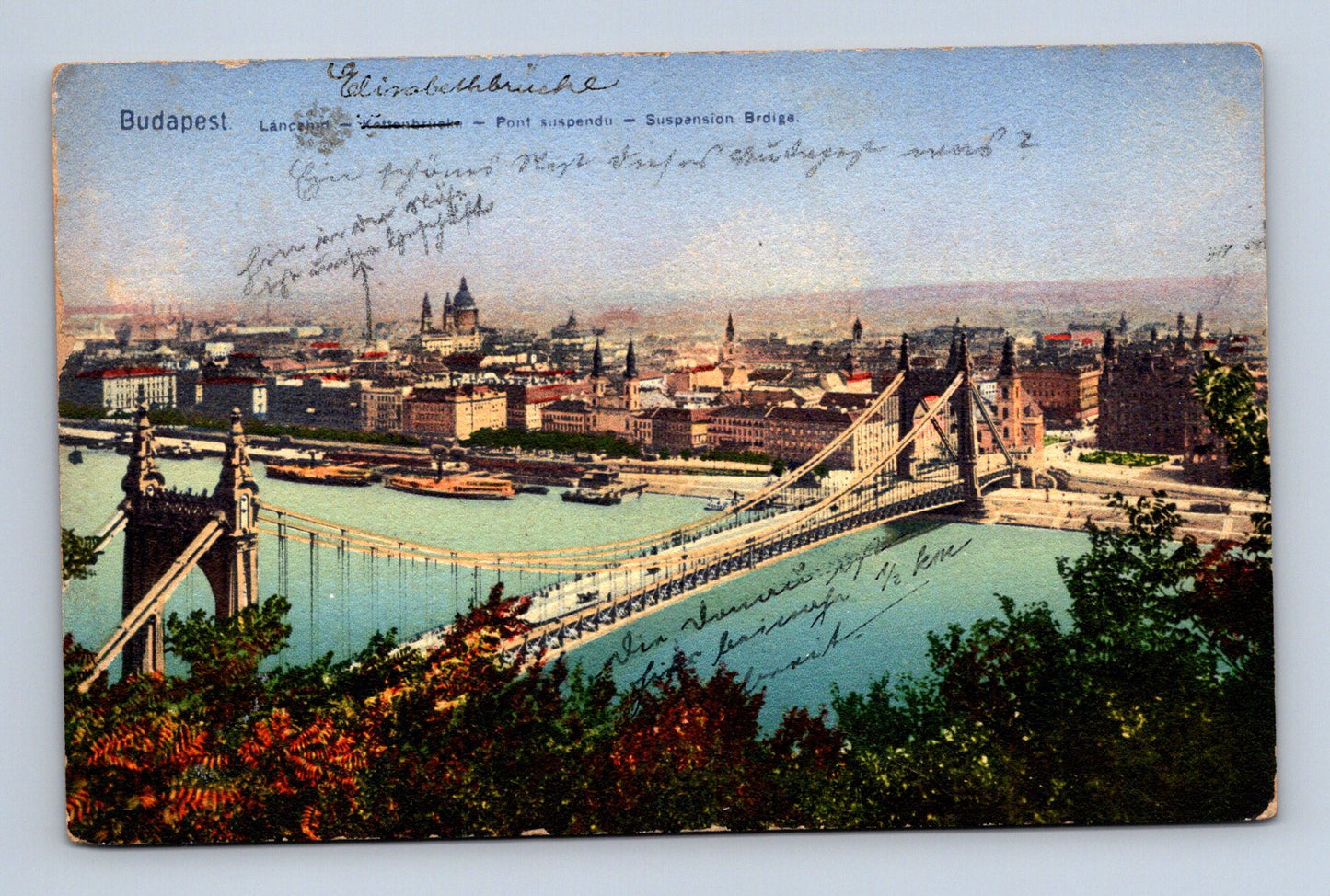 Pohlednice Maďarsko Budapešť Řetězový most 1910 (M30400)