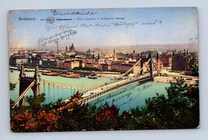 Pohlednice Maďarsko Budapešť Řetězový most 1910 (M30400)