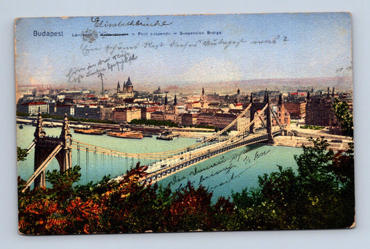 Pohlednice Maďarsko Budapešť Řetězový most 1910 (M30400)
