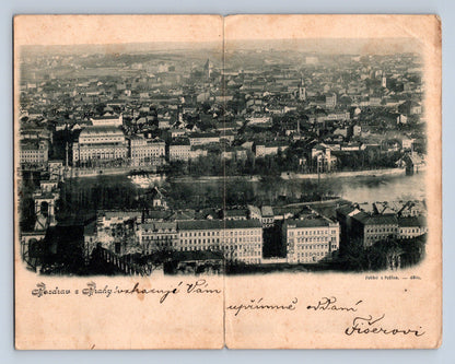 Pohlednice Plzeň ptačí pohled na město 1910 (M30406)