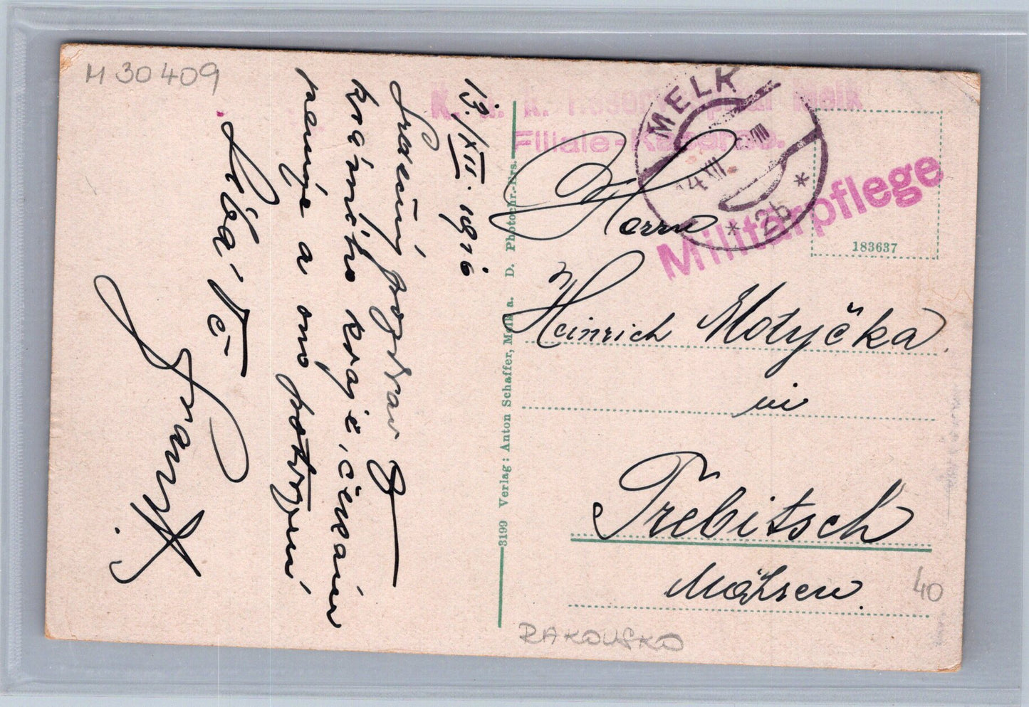 Pohlednice Rakousko Melk a. d. Donau klášter 1916 (M30409)