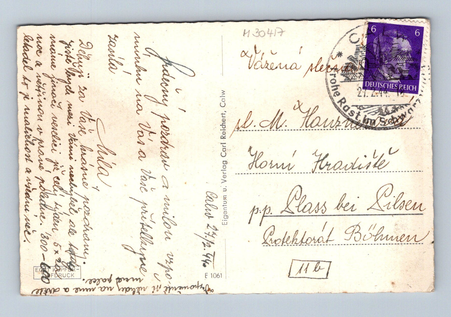 Pohlednice Německo Calw Die untere Stadt 1944 (M30417)
