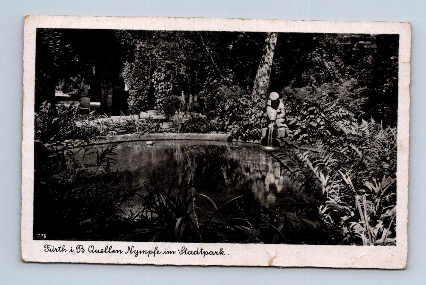 Pohlednice Německo Fürth Nympha ve Stadtparku 1935 (M30428)