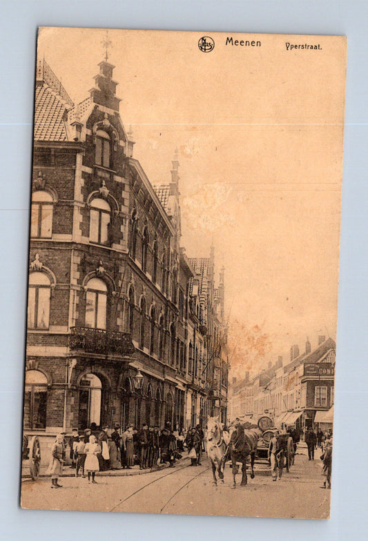 Pohlednice Belgie Menen Yperstraat 1917 (M30429)