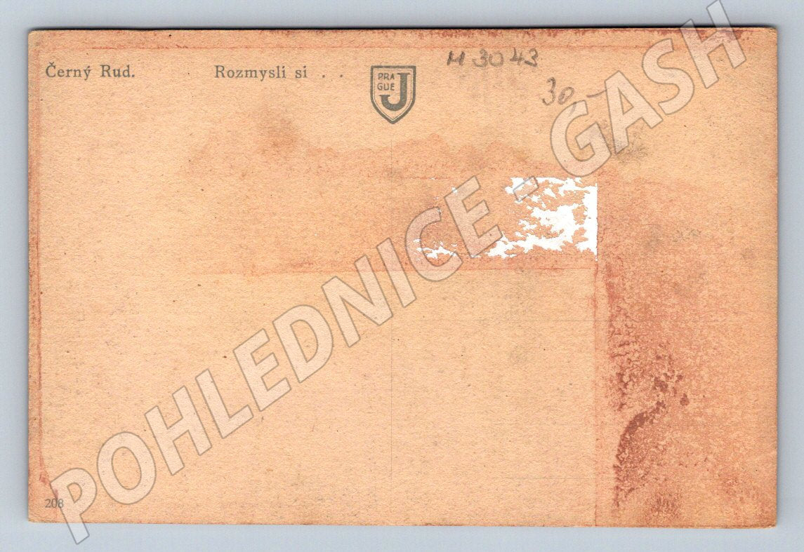 Postcard Černý Rud folk costumes ethnography (M3043)