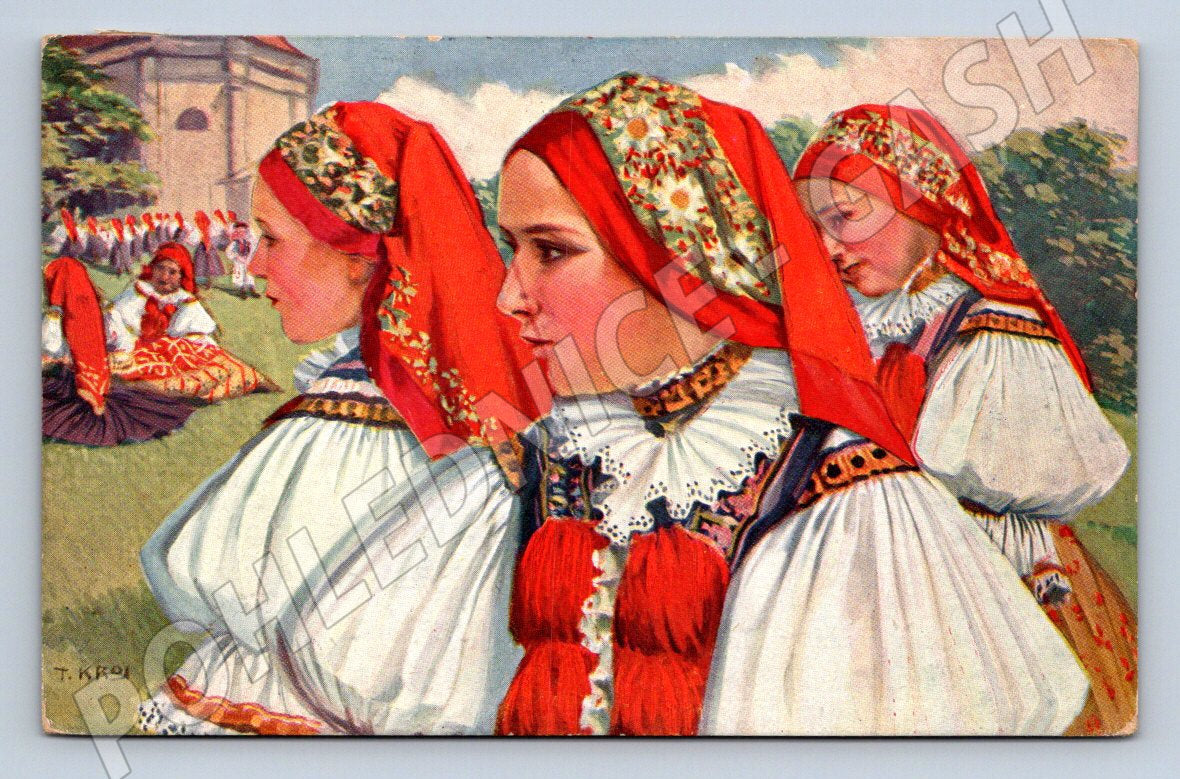 Postcard national costume 1922 artistic (M3046)