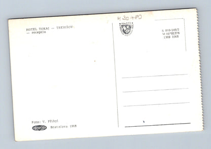Pohlednice Slovensko Trebišov Hotel Tokai recepce 1968 (M30480)
