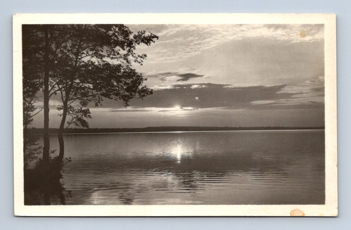 Pohlednice Velké Dařko západ slunce jezero 1953 (M30491)