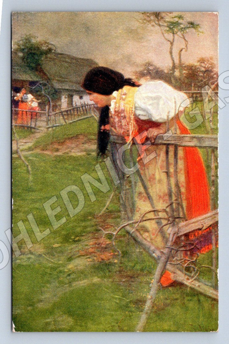 Postcard folk costume J Douba ethnographic (M3051)