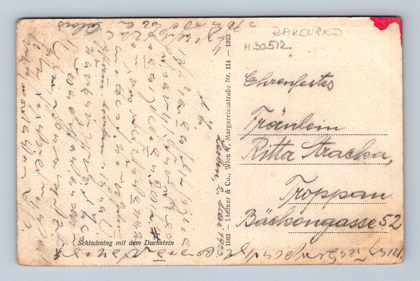 Pohlednice Rakousko Schladming s Dachsteinem 1922 (M30512)