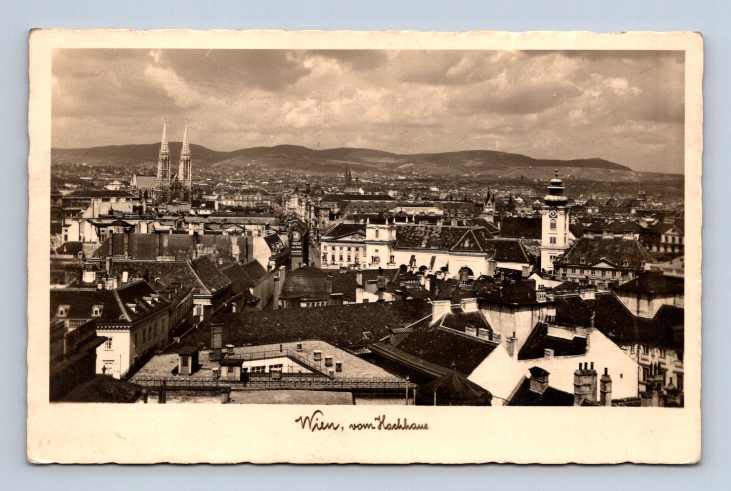 Pohlednice Rakousko Vídeň panorama Rathaus 1935 (M30517)