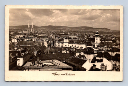 Pohlednice Rakousko Vídeň panorama Rathaus 1935 (M30517)