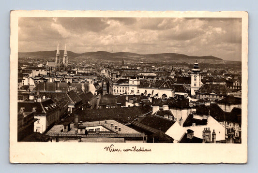 Pohlednice Rakousko Vídeň panorama Rathaus 1935 (M30517)