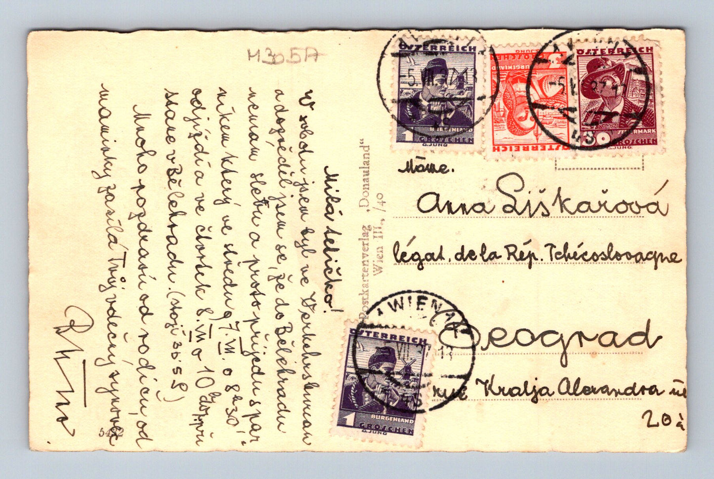 Pohlednice Rakousko Vídeň panorama Rathaus 1935 (M30517)