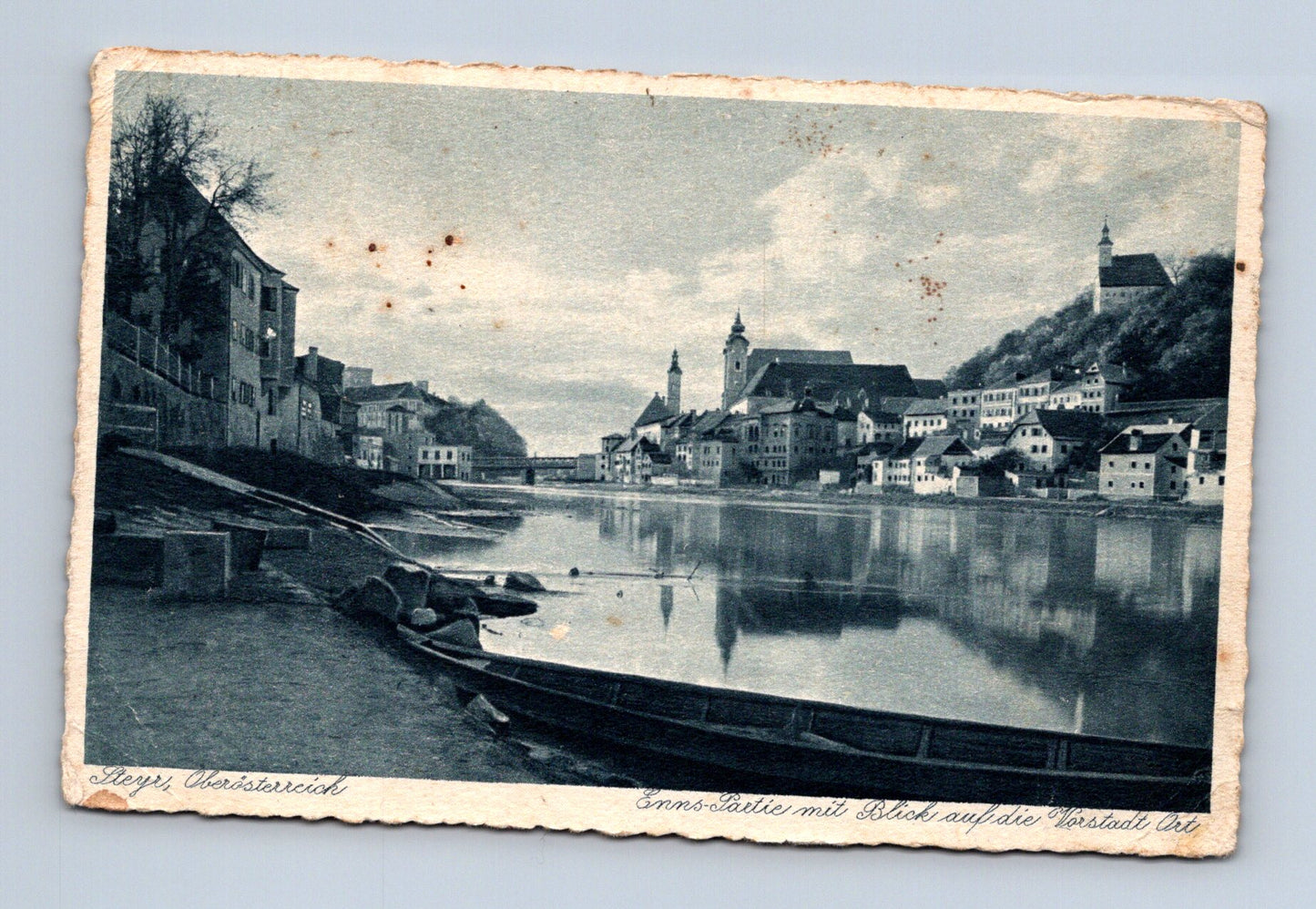 Pohlednice Rakousko Steyr řeka Enns a město 1913 (M30561)