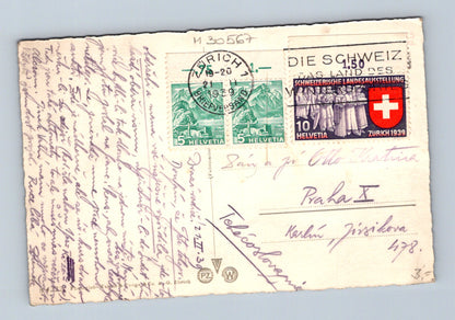 Pohlednice Švýcarsko Zürich Alpy 1939 (M30567)