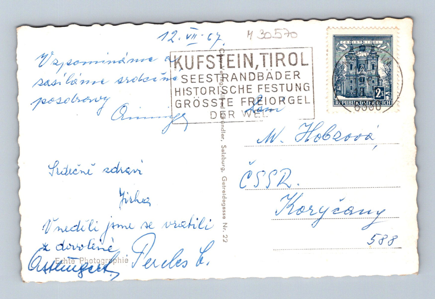Pohlednice Rakousko Hechtsee u Kufsteinu 1967 (M30570)