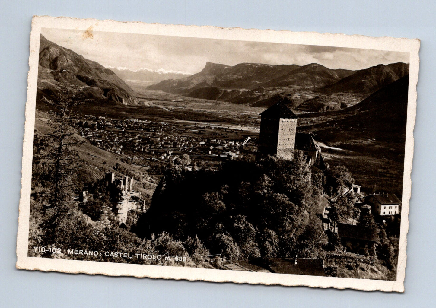 Pohlednice Itálie Merano Castel Tirolo 1938 (M30571)