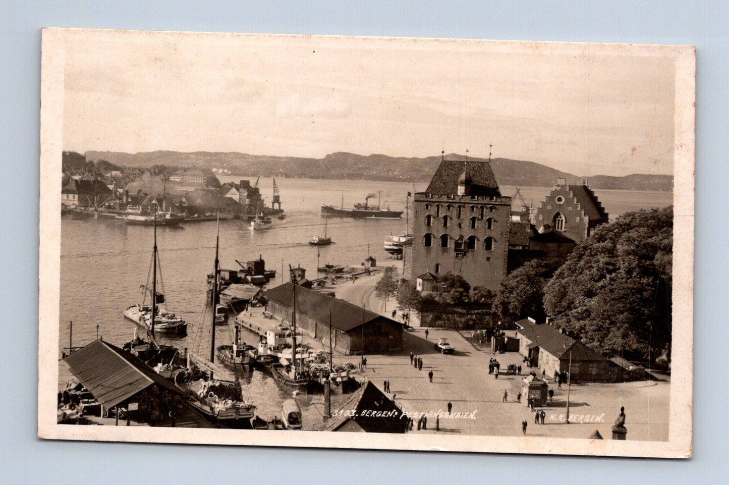 Pohlednice Norsko Bergen Vågen přístav (M30578)