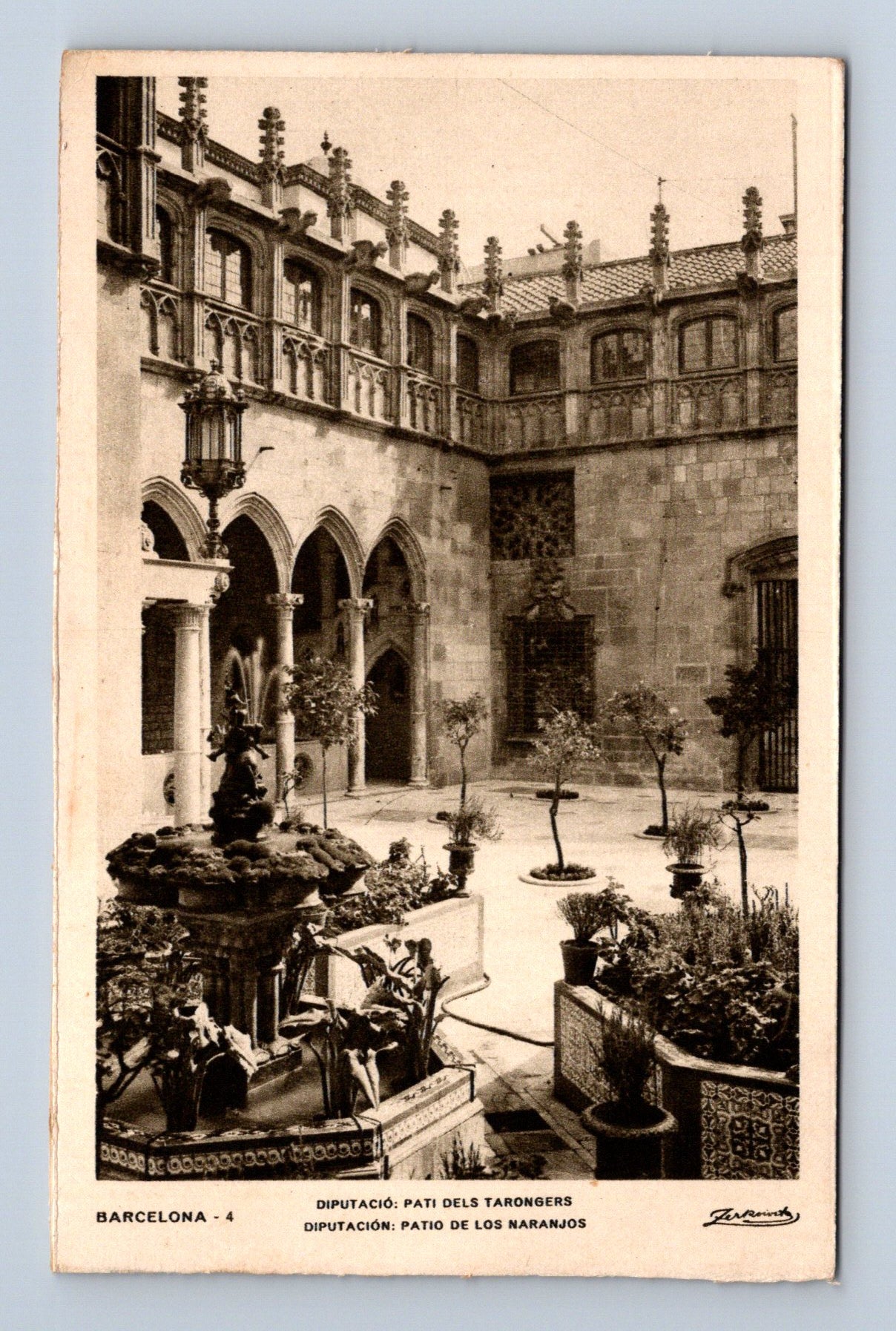Pohlednice Španělsko Barcelona Patio de los Naranjos (M30583)