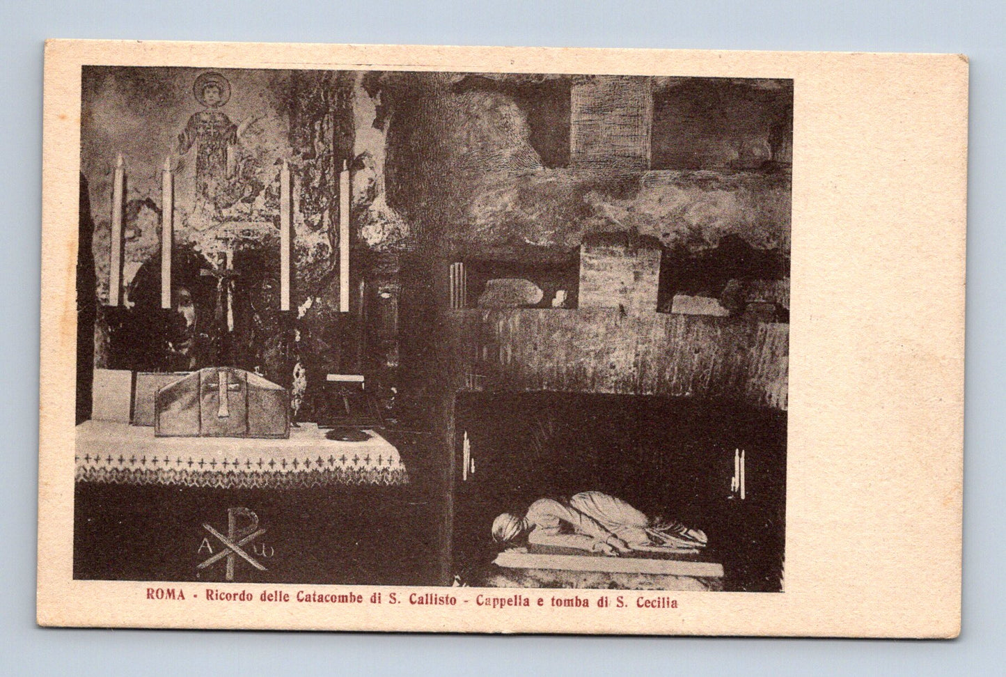 Pohlednice Itálie Řím Katakomby S. Callisto hrob sv. Cecilie (M30588)