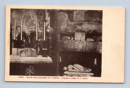 Pohlednice Itálie Řím Katakomby S. Callisto hrob sv. Cecilie (M30588)