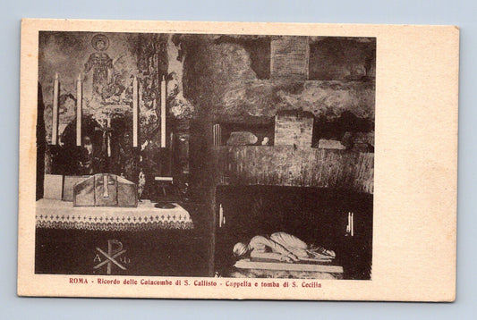 Pohlednice Itálie Řím Katakomby S. Callisto hrob sv. Cecilie (M30588)
