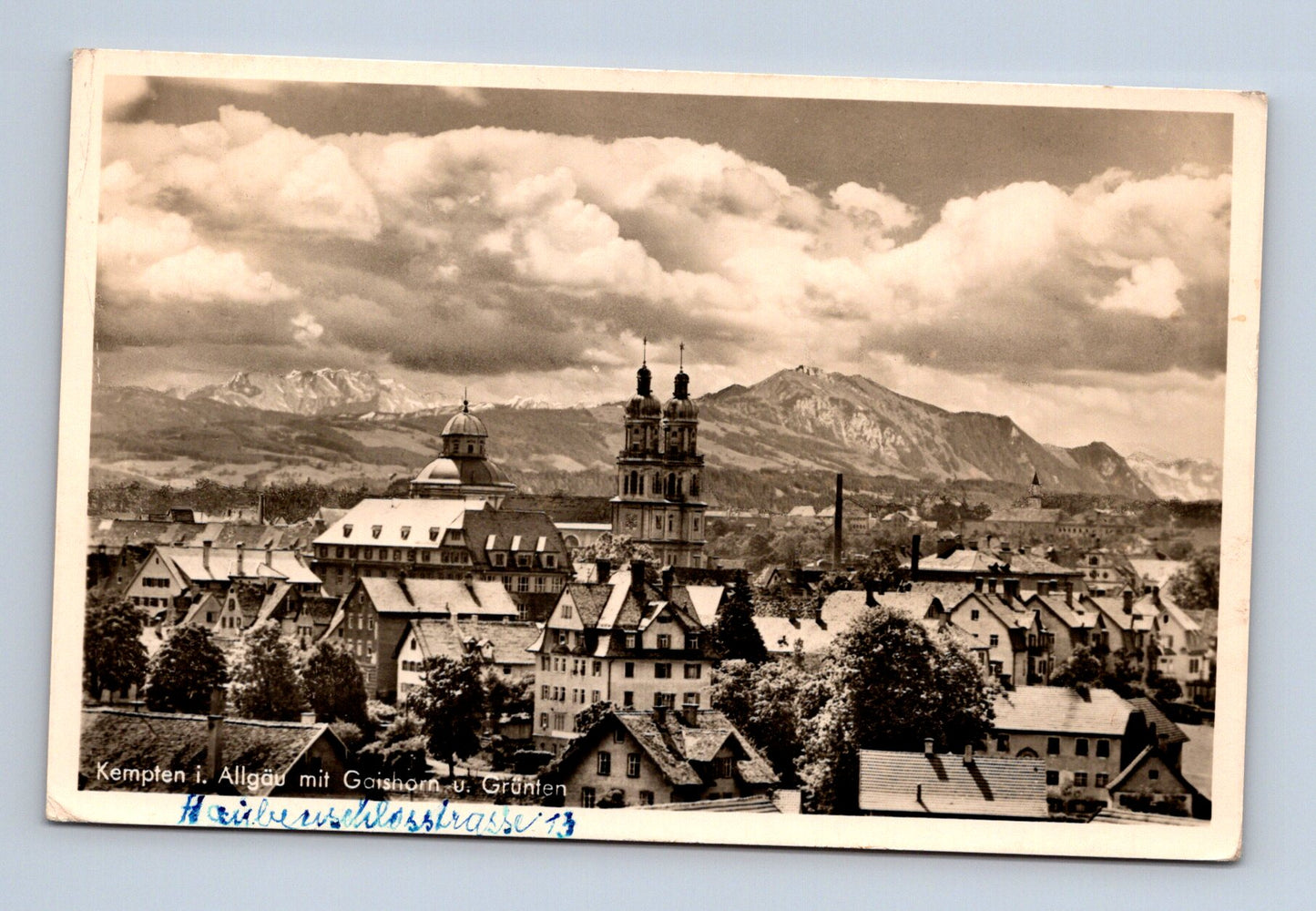 Pohlednice Německo Kempten i. Allgäu panorama s horami (M30593)