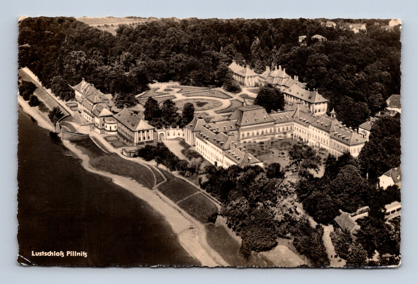 Pohlednice Německo Pillnitz zámek letecký pohled 1938 (M30609)