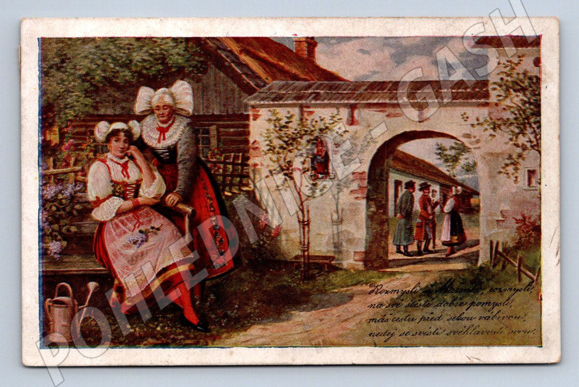 Postcard folk costume and rural scene ethnography (M3061)