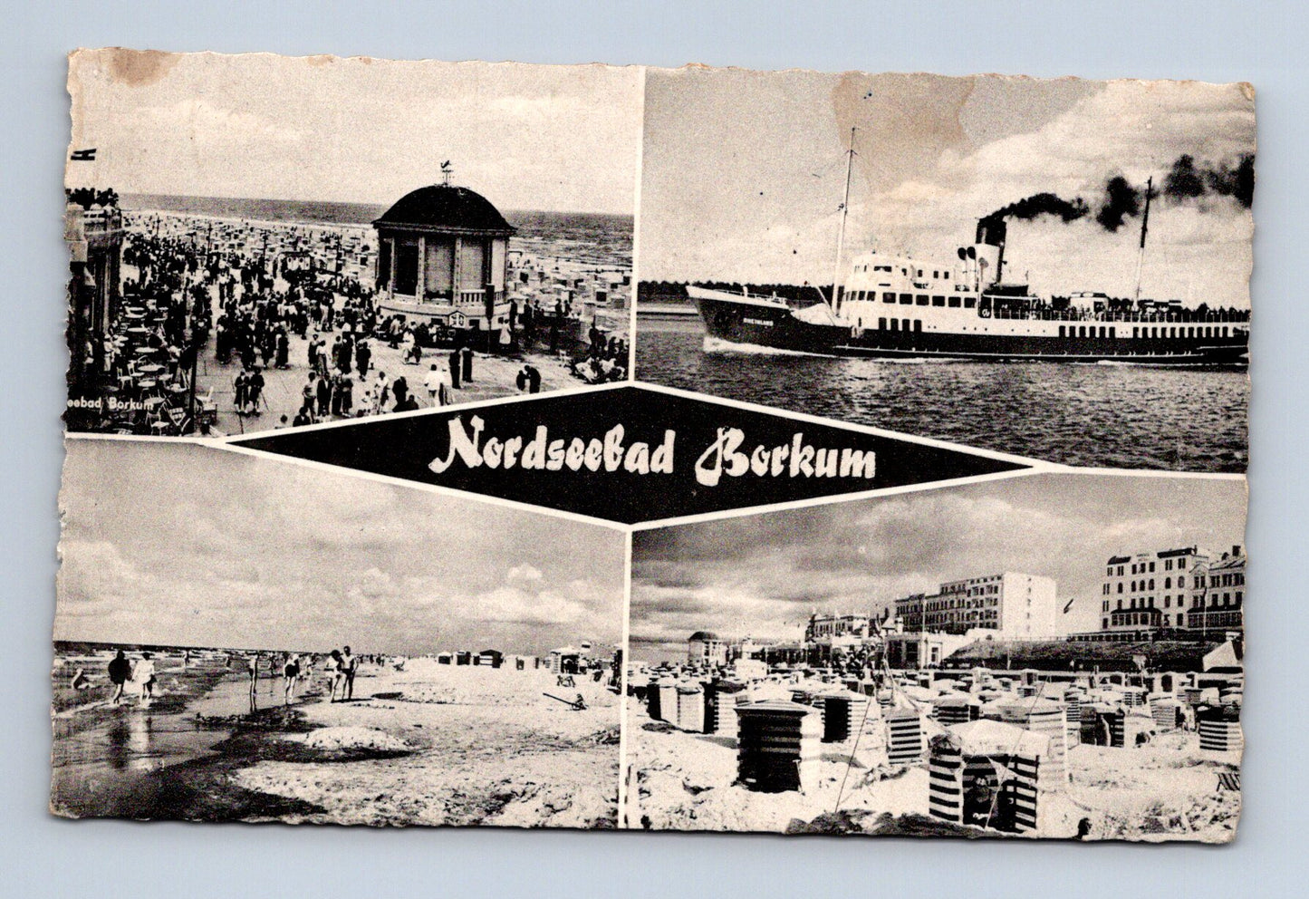 Pohlednice Německo Nordseebad Borkum pláže loď 1930s (M30623)