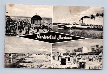 Pohlednice Německo Nordseebad Borkum pláže loď 1930s (M30623)