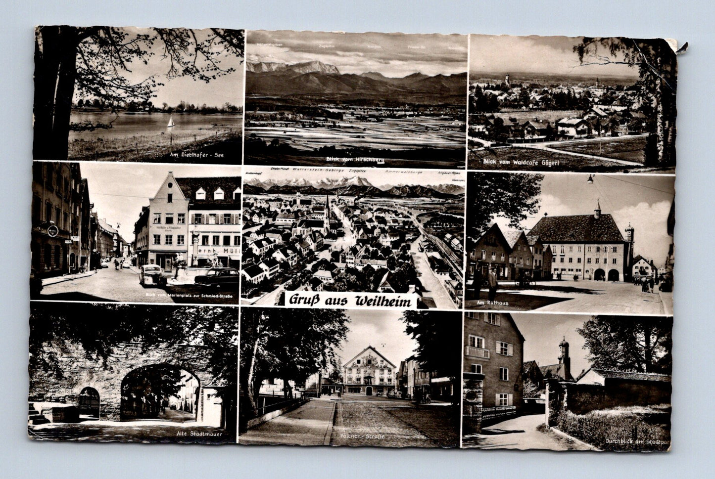 Pohlednice Německo Weilheim multi-view 1980 (M30625)