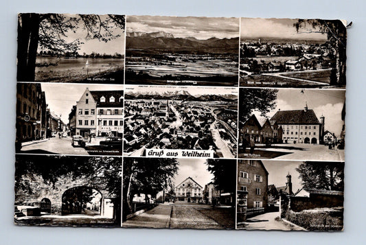 Pohlednice Německo Weilheim multi-view 1980 (M30625)