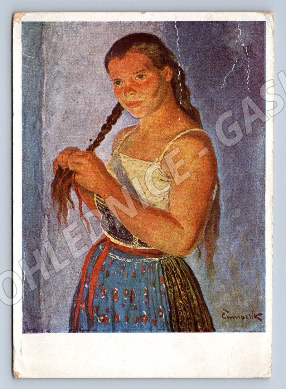 Postcard Jan Čumpelík Girl from Velka 1941 (M3063)
