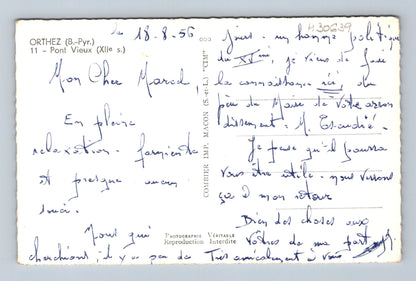 Pohlednice Francie Orthez Pont Vieux 1956 (M30639)