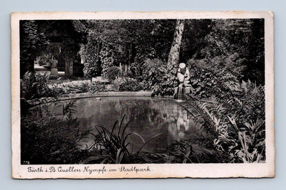 Pohlednice Německo Fürth pramen Nymfy Stadtpark 1943 (M30645)