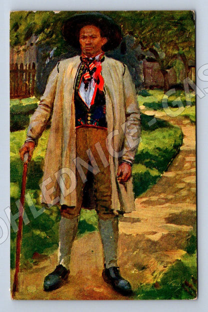 Postcard V Malý Chodský peasant ethnography (M3065)