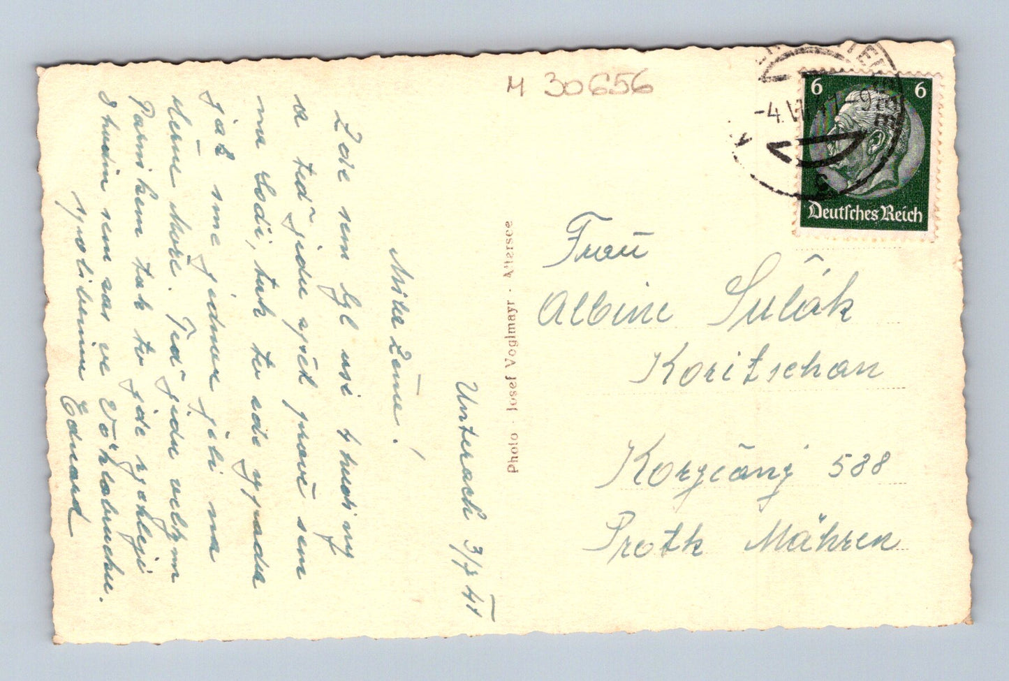 Pohlednice Rakousko Unterach am Attersee 1941 (M30656)