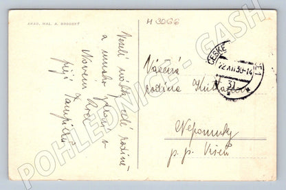 Postcard girl in traditional costume A Brodský ethnography (M3066)