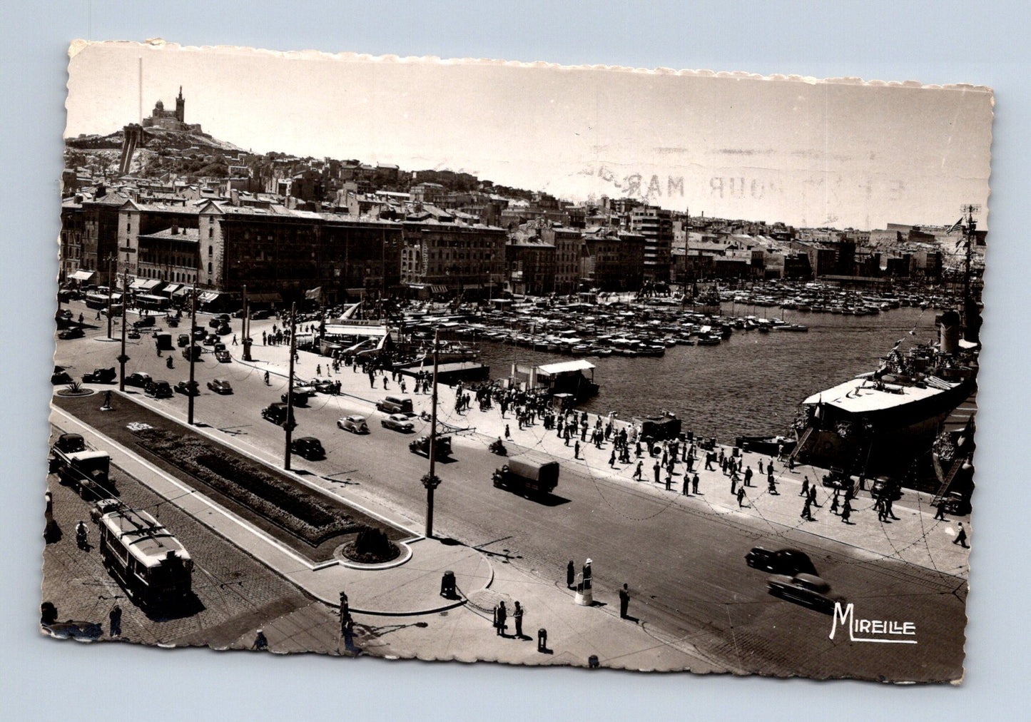 Pohlednice Francie Marseille přístav a město 1957 (M30667)